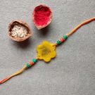 Bada Bhai Floral Resin Rakhi - Yellow