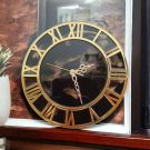 Black & Golden Resin Wall Clock for Living Room