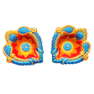 Designer Decorative Earthen Lamps (Blue, Red, Golden)