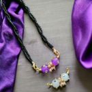 black seed bead mangalsutra with 2 interchangeable pendants
