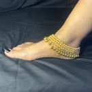 golden beaded anklet | bridal anklet - lifestyle image