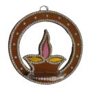 Brown Deepak Shaped Diya Stand Wooden (Dia - 6.5 inches)