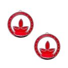 diya shaped wooden diya stand for wall on white background