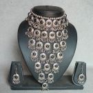 layered oxidised jewellery set for women on mannequin