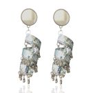 swirl mirror earrings, long mirror earrings 