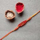 Red Handmade Resin Rakhi for Brother