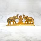 oxidized white metal haldi kumkum box - golden