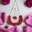 pink flower jewellery set - lifestyle image