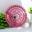 Handcrafted Pink Mandala Mirror Mosaic Art - 11 Inches, Pink