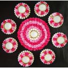 Pink Decorative tealight platters for Diwali | Set of 9