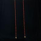 Handcrafted Red Pom-Pom & Gold Bead Door-Side Hangings – Festive Latkan (Pair)