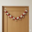 red white artificial flower toran for door