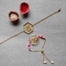 transparent resin rakhi for bhaiya bhabhi with roli and akshat