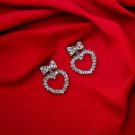 heart shape earrings silver, heart shape earrings for girls 