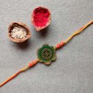 swastik resin rakhi - floral - green