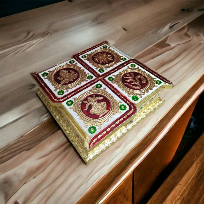 swastik dryfruit box with 4 sections