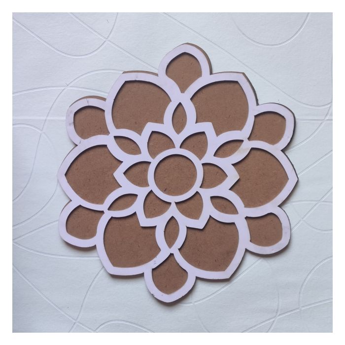 floral MDF rangoli board - rangoli stencil