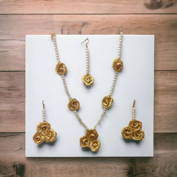 gota patti flowers jewellery set - lifestyle image