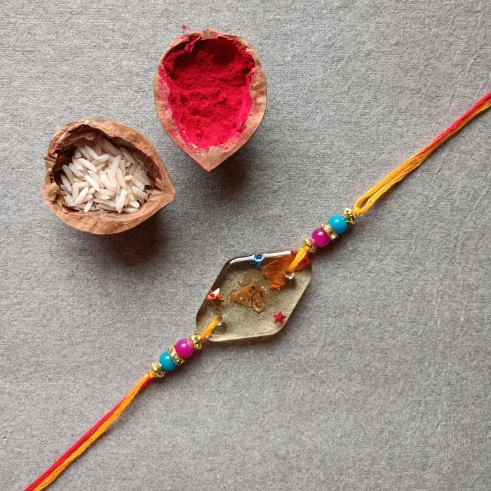 pyara bhai resin rakhi for brother with roli chawal