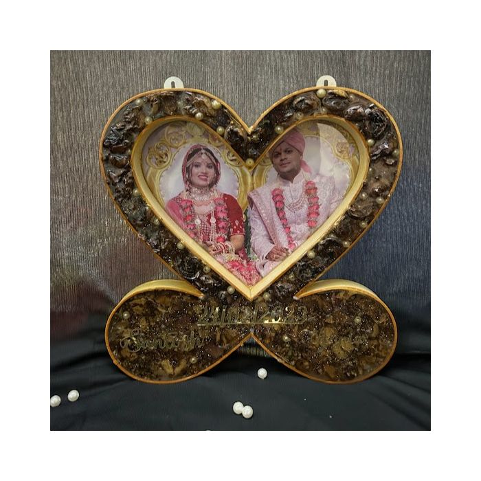 infinity heart wedding varmala preservation frame - front view