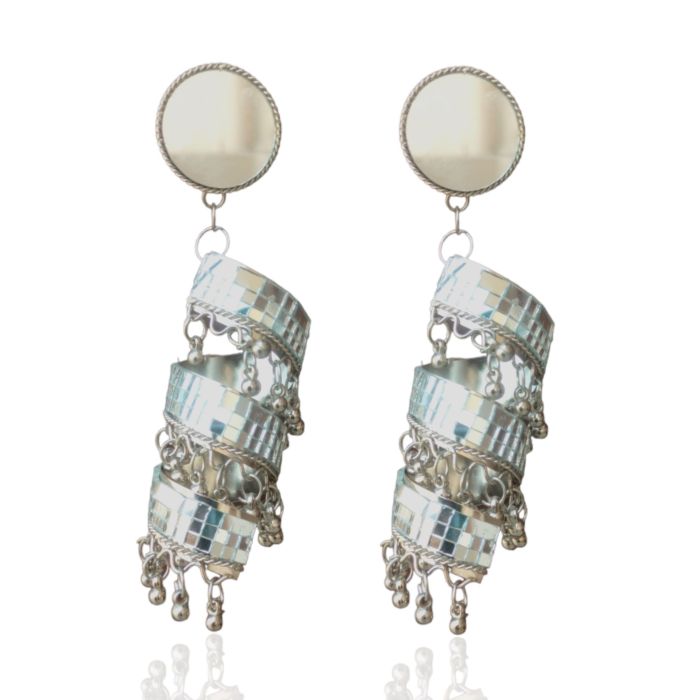 swirl mirror earrings