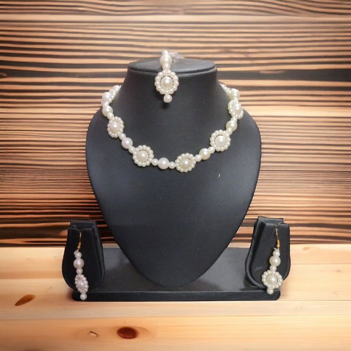 pearl bead necklace set - choker set 