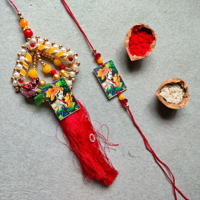 radha krishna bhaiya bhabhi rakhi set