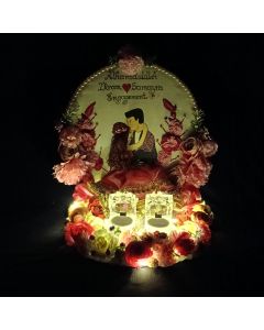 Handmade Customized Hoop Art Embroidery Engagement Ring Platter with Light