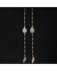 Metal Leaf & Pearl Door Side Hangings - Half Size
