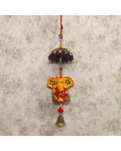 Premium Terracotta Wind Chime Door Latkan | Ganesha Wall Hanging