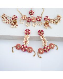 Pink Kaudi Jewellery Set for Bride