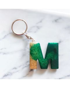 Resin Letter Keychain - Green