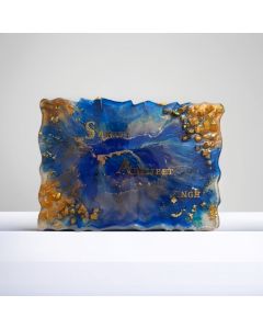 Resin Name Plate for Home - Blue & Golden