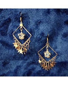 Square Rose Gold Earrings | Star Earrings for Girls