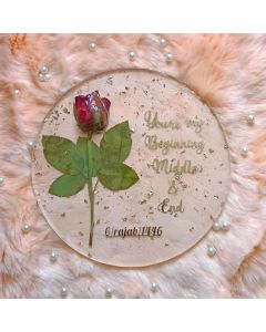 round resin flower preserved frame