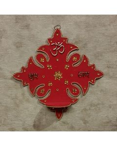 shubh labh om wooden wall mounted diya stand