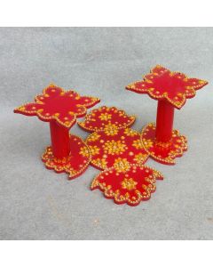 wooden diya stand - front view