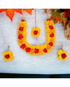 artificial flower jewellery set for haldi