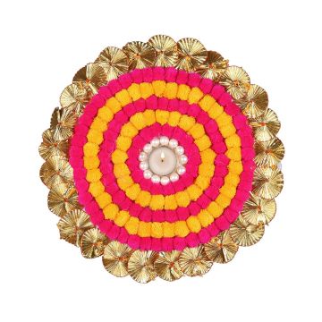 Decorative Rangoli Mat with Tealight (12*12 Inches) - Set