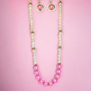 pink faux Pearl jewellery set