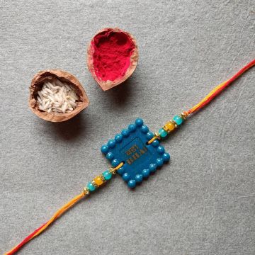Resin Rakhi for Brother Elder - Blue