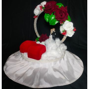 Couple Engagement Ring Platter (White,Red)