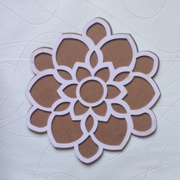 floral MDF rangoli board - rangoli stencil