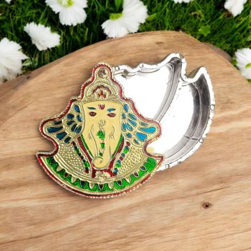 ganesha's face shaped haldi kumkum box
