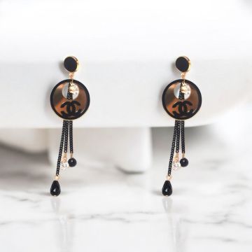 Stylish Golden Black Danglers for Girls