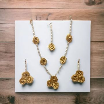 gota patti flowers jewellery set - lifestyle image