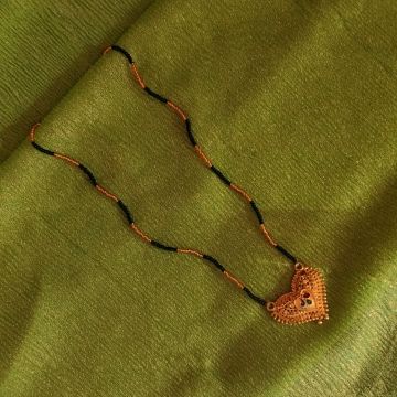 long mangalsutra with heart shaped pendant
