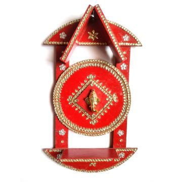 Ganesha Wall Hanging cum Wooden Diya Stand for Wall
