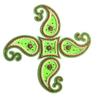 Acrylic Rangoli Peacock Green for Festive Decor