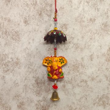Premium Terracotta Wind Chime Door Latkan | Ganesha Wall Hanging